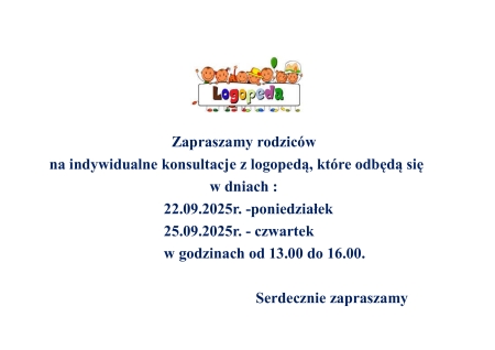 Indywidualne konsultacje z logopedą